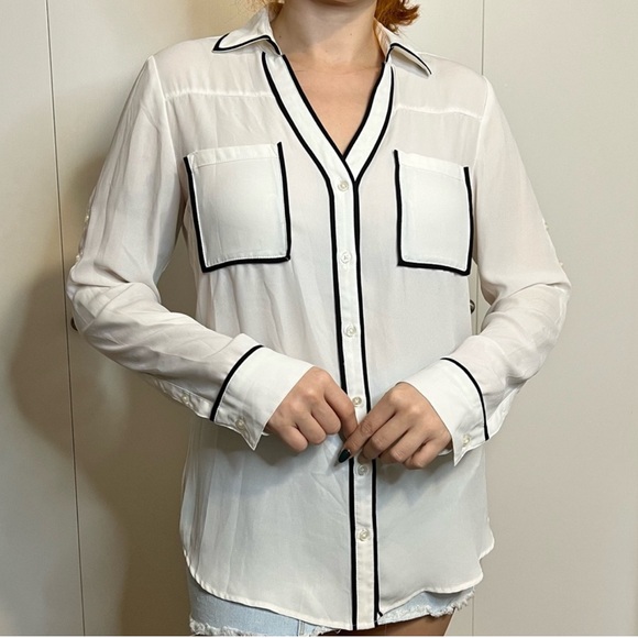 Express Tops - Express Portofino Shirt - Black & White